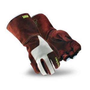 HEXARMOR 5050-L (9) Leather Gloves, Keystone Thumb, Extended Gauntlet Cuff, Premium, L Glove Size, 1 Pair | CR3ZDH 61JD06