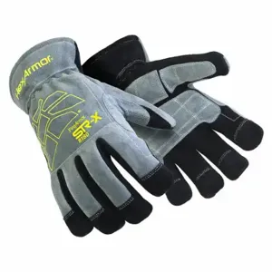 HEXARMOR 8180-XL (10) Glove, Cow Leather, 76W, Grey/Blck, PR, XL | CR3XRJ 359TN2