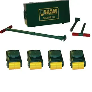 HILMAN ROLLERS KBSS-12P Deluxe Bull Dolly Roller Kits With Swivel-Smooth Top, Polyurethane Wheels, 12 Ton Capacity | CV6ZXP