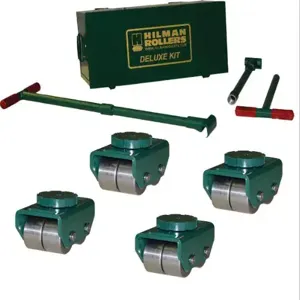 HILMAN ROLLERS KBSS-12S Deluxe Bull Dolly Roller Kits With Swivel-Smooth Top, Steel Wheels, 12 Ton Capacity | CV6ZXQ