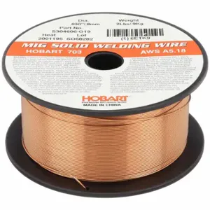 HOBART S304606-G19 MIG Welding Wire, Carbon Steel, ER70S-3, 0.03 in, 2 lb, Plastic Spool | CR4AHN 6ETK9