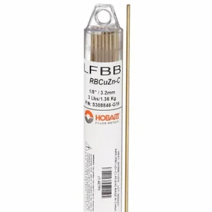 HOBART S308846-G16 Brazing Alloy, Low-Fuming Bronze, 0% Silver, RBCuZn-C, 1/8 Inch x 36 in, Bare | CR3ZPU 6ETP3