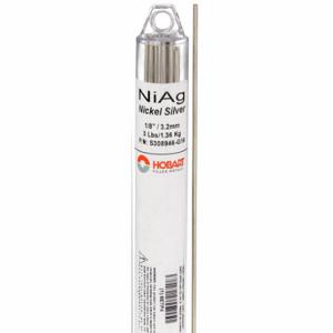 HOBART S308946-G16 Brazing Alloy, Nickel Silver, 0% Silver, RBCuZn-D, 3/32 Inch x 36 in, Bare | CR3ZPP 6ETP4