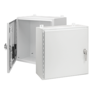 HOFFMAN A24H2408SSLP3PTW Enclosure, Single Door, 3 Point Latch, 24 x 24 x 8 Inch Size, White, 304 SS | CH8BEA