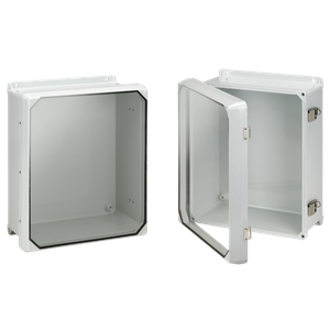 HOFFMAN CHJ1210HWPL2LG Enclosure, Flat Clear Cover With Latches, 11.68 x 9.69 x 4.62 Inch Size, Fiberglass | CH8FWN