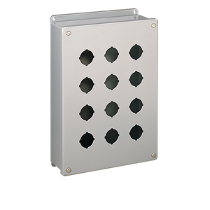 HOFFMAN E9PBSS Pushbutton Enclosure, Screw Cover, Type 4X, 9 Holes, 30.5mm Hole Size, 304 SS | CH8JFD
