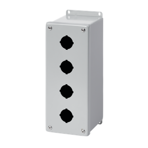 HOFFMAN E4PBXM4 Pushbutton Enclosure, Type 4, 4 Holes, 22.5mm Hole, 10 x 4 x 4.75 Inch Size, Steel | CH8JDR