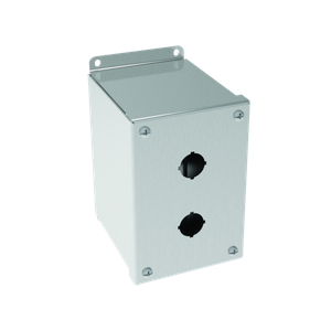 HOFFMAN E2PBGXSS Pushbutton Enclosure, Screw Cover, Extra Deep, 2 Holes, 22.5mm Hole Size, 304 SS | CH8JCD