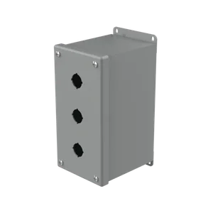 HOFFMAN E3PBXM Pushbutton Enclosure, 22.5mm Size, Gray, Steel | CH8JCY