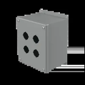 HOFFMAN E4SPBX Pushbutton Enclosure, 30.5mm Size, Square, Gray, Steel | CH8JDZ