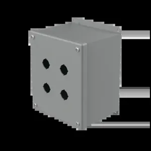 HOFFMAN E4SPBXM Pushbutton Enclosure, 22.5mm Size, Square, Gray, Steel | CH8JEA