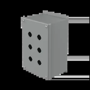 HOFFMAN E6PBXM Pushbutton Enclosure, 22.5mm Size, Gray, Steel | CH8JEN