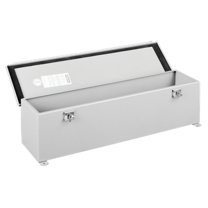 HOFFMAN F44T60HC Hinged Cover Wiring Trough, 4 x 4 x 60 Inch Size, Gray, Steel | CH8KPC