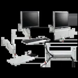 HOFFMAN VAMONITOR Monitor And Keyboard Arm, 21.22 x 25 x 25.63 Inch Size, Gray, Aluminium | CH8XYW