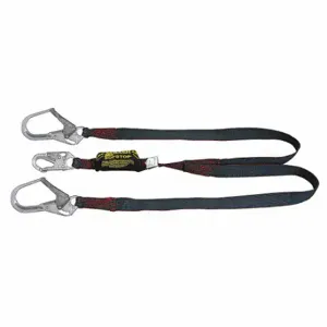 HONEYWELL 8798KR-Z7/4FTBK Shock-Absorbing Lanyard, 310 Lb Capacity, Visual Load Indicator, 2 Legs, Black | CR4DQY 20ZP29