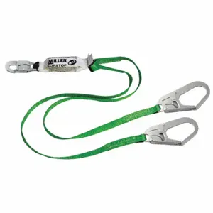 HONEYWELL 980WRS-Z7/6FT Shock-Absorbing Lanyard, 400 Lb Capacity, Visual Load Indicator, 2 Legs, Green | CR4DRE 20A565