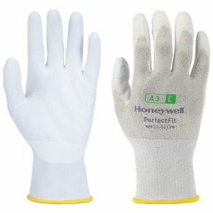 HONEYWELL NPF23-0113W-7/S Schnittfeste Handschuhe, S, Ansi-Schnittstufe A3, 3/4, getaucht, Pu, rau, weiß, 1 Pr | CR4CNW 797G22