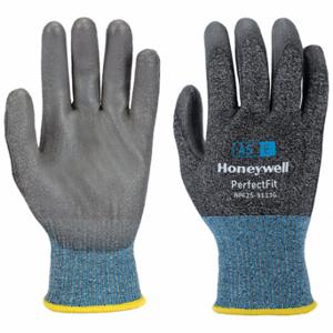HONEYWELL NPF25-9113G-8/M Cut-Resistant Gloves, M, Ansi Cut Level A5, 3/4, Dipped, Pu, Rough, Blue/Black, 1 Pr | CR4CMR 797G33