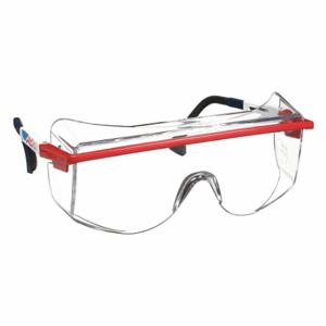 HONEYWELL S2530 Safety Glasses, Anti-Scratch, Frameless, Clear, Blue/Red/White, Blue/Red/White | CR4DLV 3UYH2
