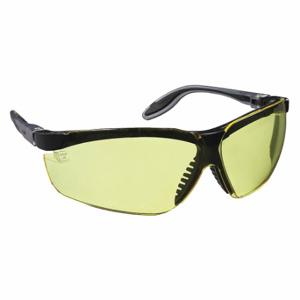HONEYWELL S3702X Safety Glasses, Wraparound Frame, Half-Frame, Black/Gray, Gray, M Eyewear Size, Amber | CR4DLZ 8RCN1