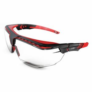 HONEYWELL S3851 Safety Glasses, Half-Frame, Clear, Black/Red, Black, M Eyewear Size, Unisex | CR4DGV 493X61