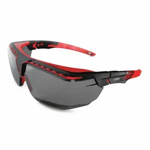 HONEYWELL S3852 Safety Glasses, Half-Frame, Gray, Black/Red, Black, M Eyewear Size, Unisex | CR4DLW 493X62