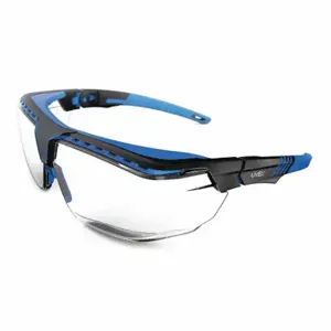 HONEYWELL S3853 Safety Glasses, Half-Frame, Clear, Black/Blue, Black, M Eyewear Size, Unisex | CR4DGU 493X63