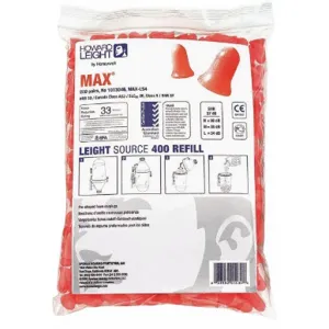 HOWARD LEIGHT MAX-LS4-REFILL 33dB Disposable Bullet-Shape Ear Plugs, Uncorded, Orange, Universal | CD2MHT 54FH94