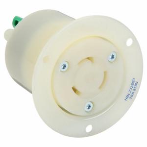 HUBBELL HBL2326ST Locking Receptacle, L6-20R, 20 A, 250V AC, White, 2 Poles, Shrouded | CR4FZA 797VD0
