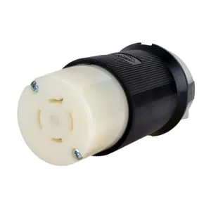 HUBBELL HBL2413ST Locking Connector, L14-20R, 20 A, 125/250V AC, 3 Poles, Black/White | CR4FWE 797VA5