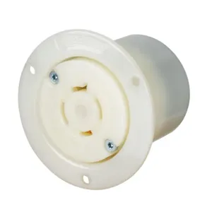 HUBBELL HBL2416ST Locking Receptacle, L14-20R, 20 A, 125/250V AC, White, 3 Poles, Shrouded | CR4FXQ 797VE2