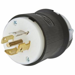 HUBBELL HBL2521ST Locking Plug, L22-20P, 277/480V AC, 20 A, 4 Poles, Black/White, Spring Clamp Terminals | CR4FXC 797V84