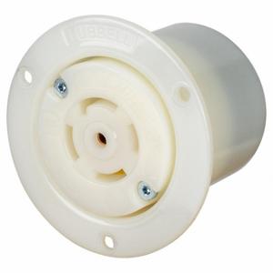HUBBELL HBL2826ST Locking Receptacle, L23-30R, 30 A, 277/480V AC, White, 4 Poles, Shrouded | CR4FZF 797VE8