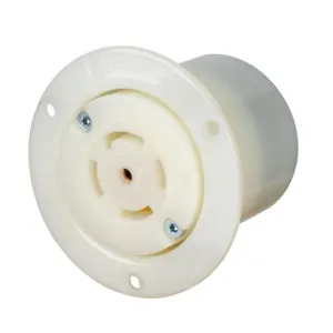 HUBBELL HBL2826ST Locking Receptacle, L23-30R, 30 A, 277/480V AC, White, 4 Poles, Shrouded | CR4FZF 797VE8