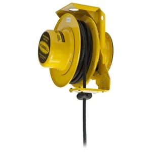 HUBBELL HBL501242W WIRING DEVICE-KELLEMS Retractable Cord Reel, Flying Lead, Yellow, Black | CR4GCY 271G27