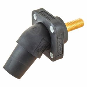 HUBBELL HBLFRASBK Angled Receptacle, Female, Black, Threaded Stud, Taper Nose Single Pole Device | CH9PGY 52HF38
