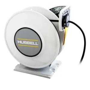 HUBBELL HBLI25163 WIRING DEVICE-KELLEMS Extension Cord Reel, Flying Lead, Flying Lead, Flying Lead, White | CR4FRL 56ED53