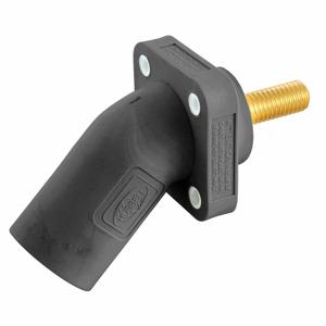 HUBBELL HBLMRASBK Angled Receptacle, Male, Black, Threaded Stud, Taper Nose Single Pole Device | CH9PGU 52HF36