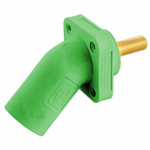 HUBBELL HBLMRASGN Angled Receptacle, Male, Green, Threaded Stud, Taper Nose Single Pole Device | CH9PGR 52HF37