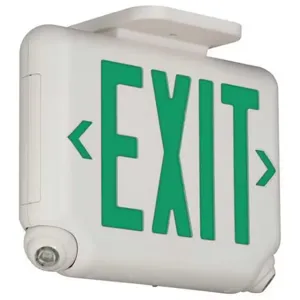 HUBBELL LIGHTING - DUAL-LITE EVCUGW Exit Sign With Emergency Lights 1.65w Green | AD6NZZ 46T226