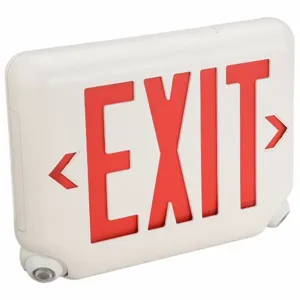 HUBBELL LIGHTING - DUAL-LITE EVCURW Exit Sign With Emergency Lights 1.65w Red | AD6NZY 46T225