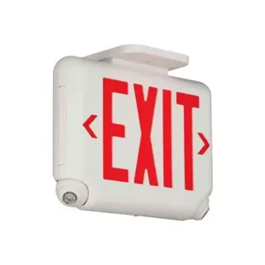 HUBBELL LIGHTING - DUAL-LITE EVCURWD4 Exit Sign with Emergency Lights LED Red | AH2GAR 26UX10