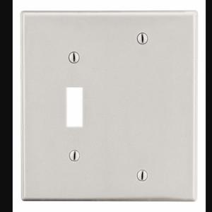 HUBBELL P113LA Blank Wall Plate, Toggle, Plastic, Light Almond, 0 Outlet Openings, 1 Switch Openings | CR4FQJ 784FE5