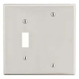 HUBBELL P113LA Blank Wall Plate, Toggle, Plastic, Light Almond, 0 Outlet Openings, 1 Switch Openings | CR4FQJ 784FE5