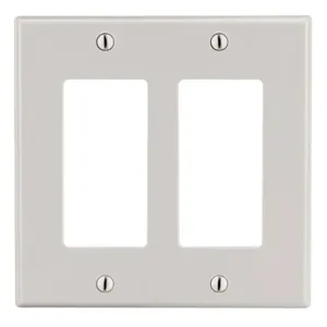 HUBBELL P262LA Rocker Wall Plate, Decorator-Rocker, Plastic, Light Almond, 2 Outlet Openings | CR4GED 784FF5