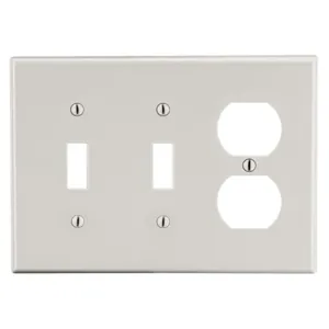 HUBBELL P28LA Toggle/Duplex Receptacle Wall Plate, Plastic, Light Almond, 1 Outlet Openings | CR4GAP 784FF8