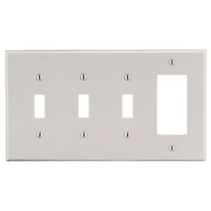 HUBBELL P326LA Rocker/Toggle Wall Plate, Toggle, Plastic, Light Almond, 0 Outlet Openings | CR4GEH 784FG0