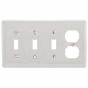 HUBBELL P38LA Toggle/Duplex Receptacle Wall Plate, Toggle, Plastic, Light Almond, 1 Outlet Openings | CR4GCG 784FG1