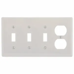 HUBBELL P38LA Toggle/Duplex Receptacle Wall Plate, Toggle, Plastic, Light Almond, 1 Outlet Openings | CR4GCG 784FG1