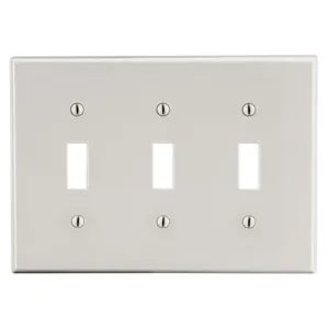 HUBBELL P3LA Toggle Switch Wall Plate, Toggle, Plastic, Light Almond, 0 Outlet Openings | CR4GDL 784FG2